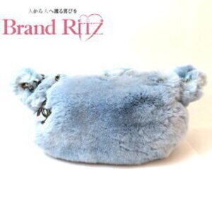 Chanel Chain Shoulder Handbag Rabbit Fur Blue